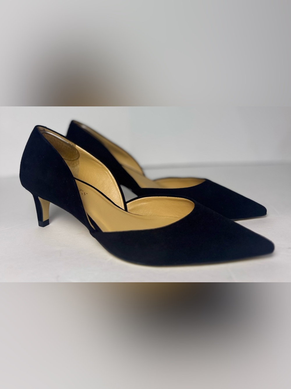 Talbots Black Suede D’Orsay Kitten Heel Pumps 6.5 M